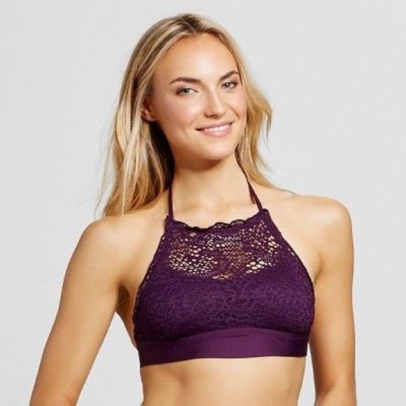 Missimo Other - Mossimo High Neck Halter Crochet Bikini Top